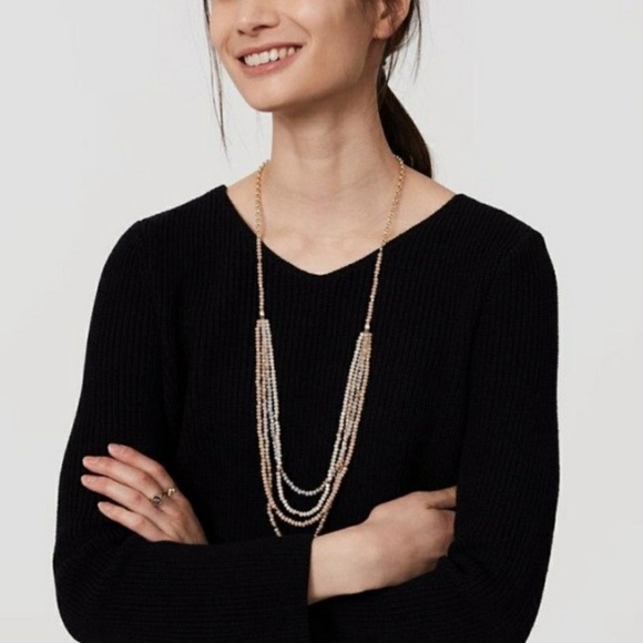 NWT Loft beaded multi strand necklace - Picture 2 of 4